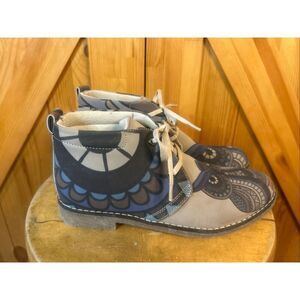 GOBY Owl Ankle Boot Size 39 8.5 Tan Brown Hayward Lace Up
